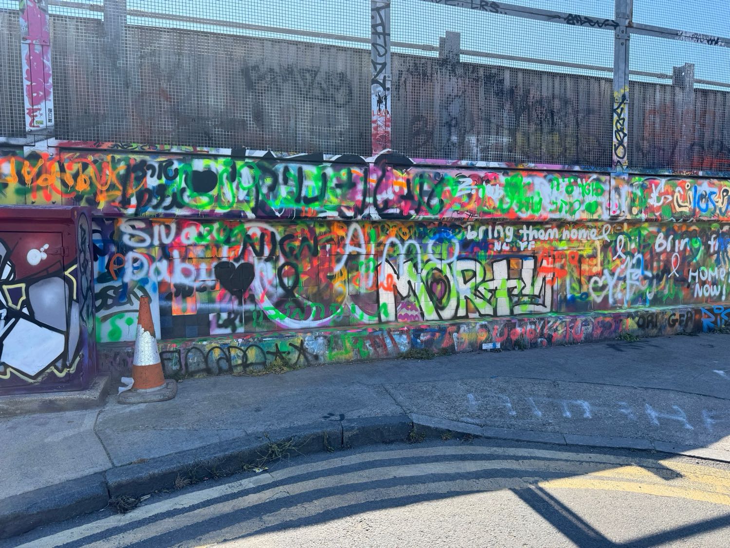 Railway Wall / Junction of Pedley Street & Fleet Street Hill: TAGGED OVER! mosaic artwork in London