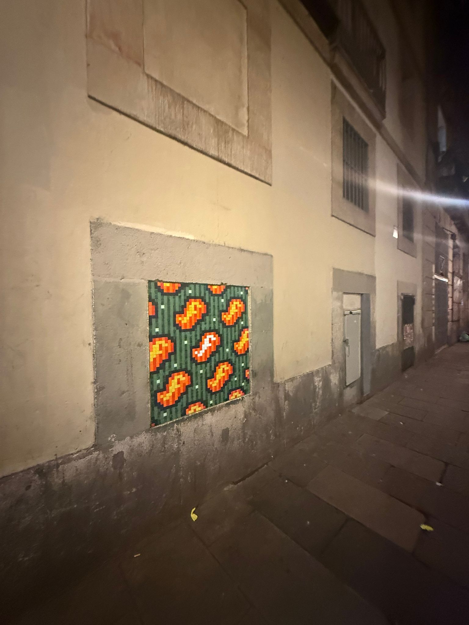 Barcelona f pattern mosaic artwork in Barcelona